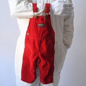 Vintage Osh Kosh B'Gosh Red Corduroy baby Overalls